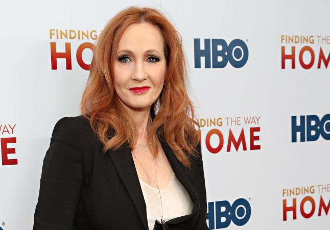 JK Rowling close up in a suit