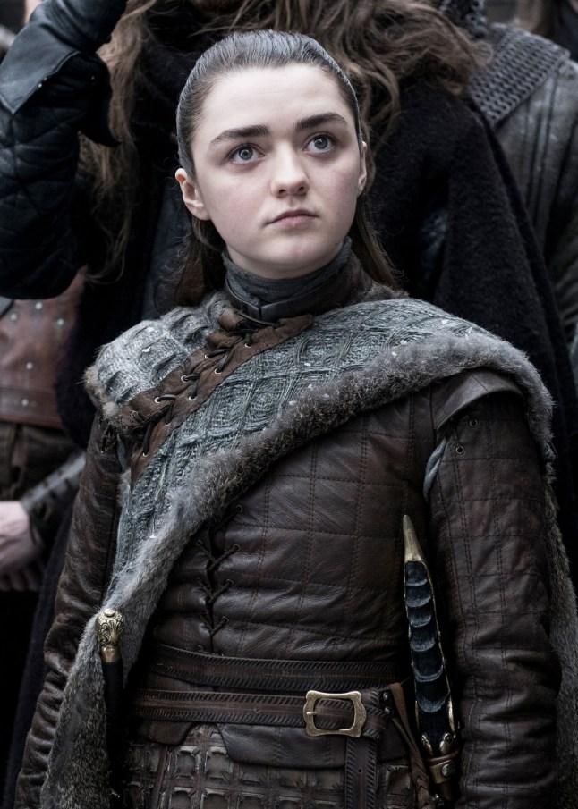 Editorial use only. No book cover usage. Mandatory Credit: Photo by HBO/BSkyB/Kobal/REX/Shutterstock (10222109m) Maisie Williams as Arya Stark 'Game of Thrones' TV Show Season 8 - 2019 Nine noble families fight for control over the mythical lands of Westeros, while an ancient enemy returns after being dormant for thousands of years.